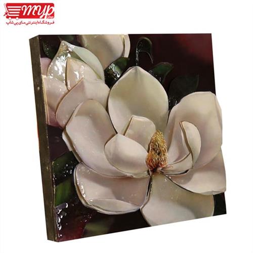 تابلو سه بعدی طرح گل رز سفید